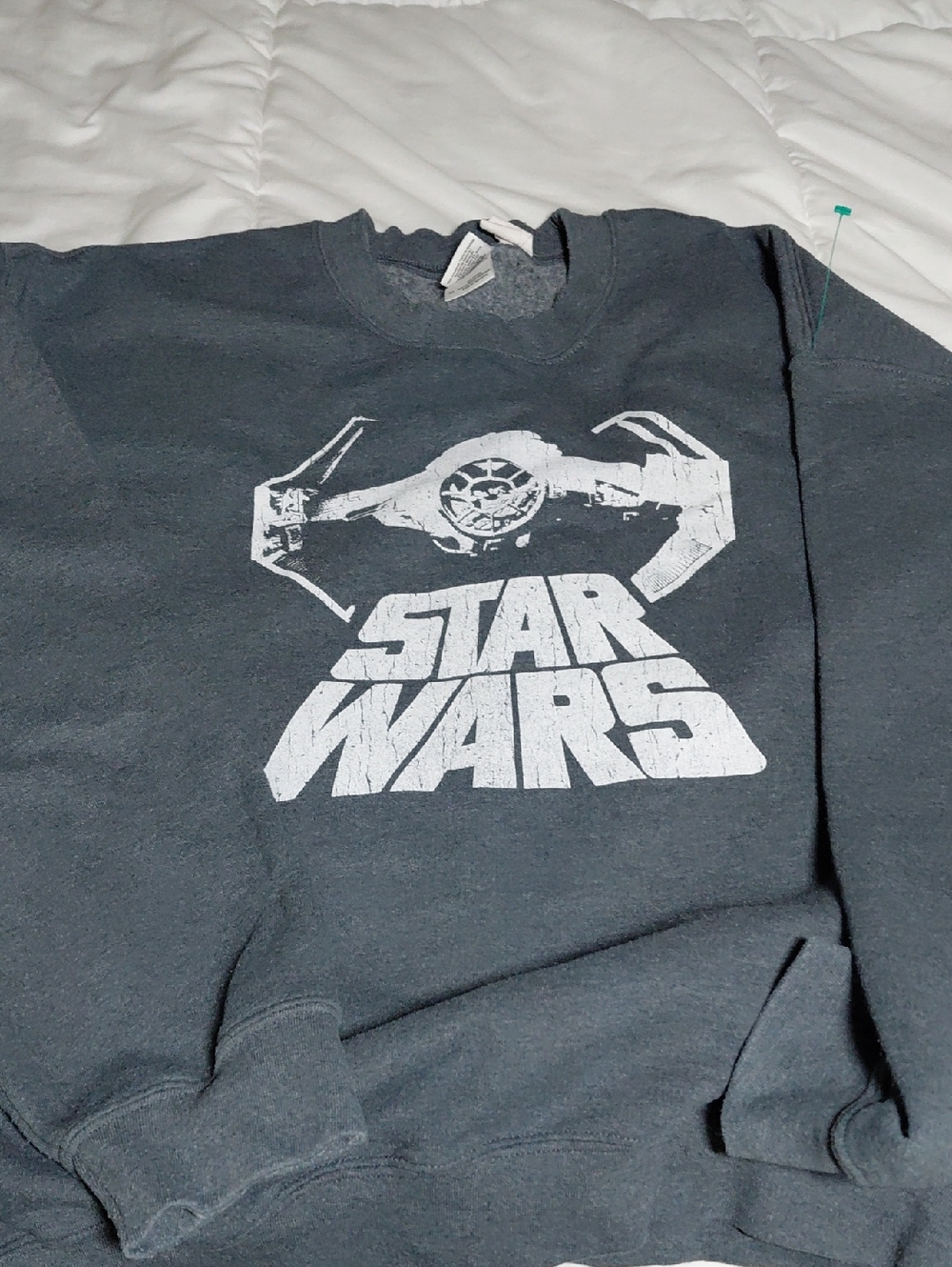 Star Wars Black Sweatshirt with White TIE Fighter Graphic